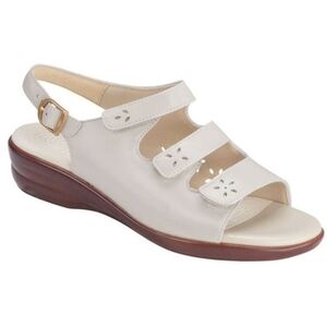 SAS Quatro Slingback Floral Flower Power y2k Strappy Bone Leather Sandals 7.5